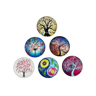 4cm Glass Fridge Magnet Tree of Life Design Assorted